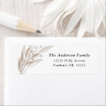 Christmas Winter Greenery Tan Return Address<br><div class="desc">This return address label features Christmas winter greenery in light tan and custom text for your name and return address.</div>