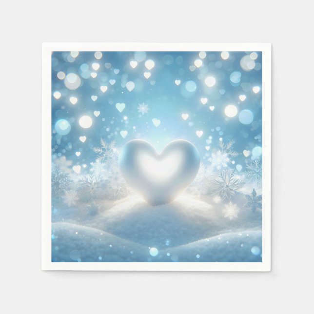 Christmas Winter Heart Napkin (Front)