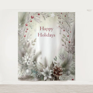 Christmas Winter Holiday Backdrop Tapestry