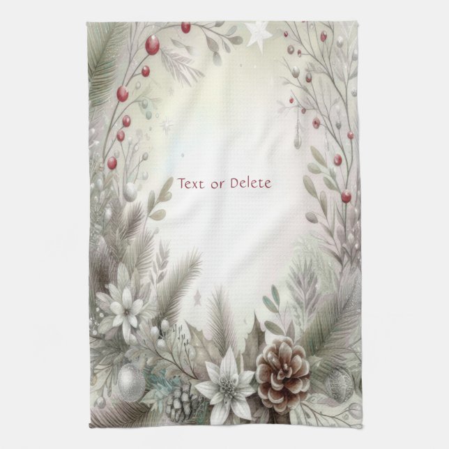 Christmas Winter Holiday Kitchen Towel (Vertical)