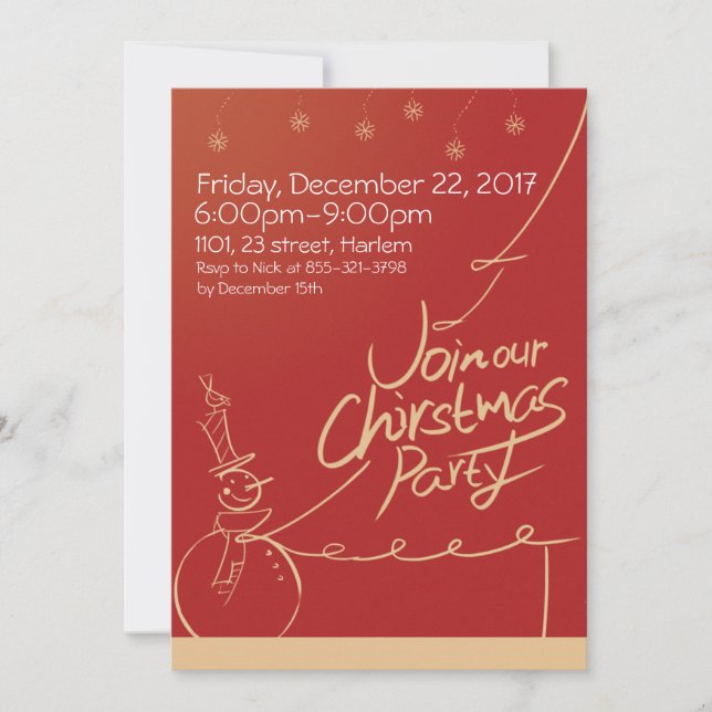 Christmas winter Holiday Party Inviation Invitation (Front)