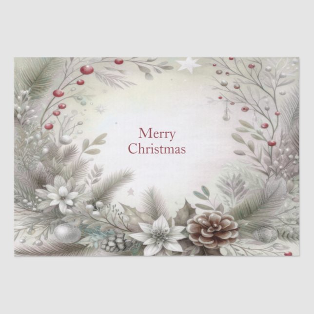 Christmas Winter Holiday Tissue Paper (Front)