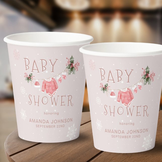 Christmas Winter It's Cold Outside Baby Shower Paper Cups (Creator Uploaded)