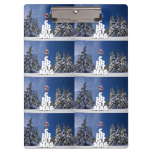 Christmas winter landscape clipboard