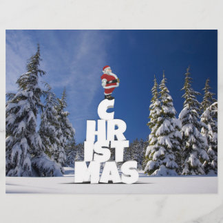 Christmas winter landscape flyer