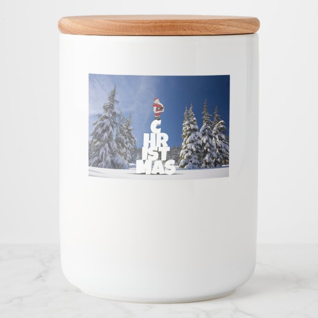 Christmas winter landscape food label (Front)