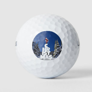 Christmas winter landscape golf balls
