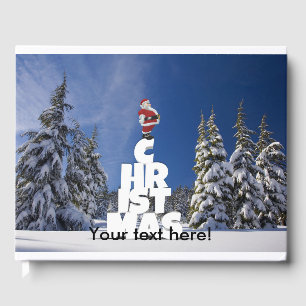 Christmas winter landscape guest book