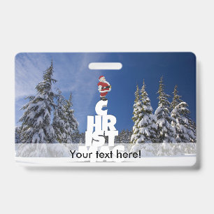 Christmas winter landscape ID badge