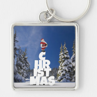 Christmas winter landscape key ring