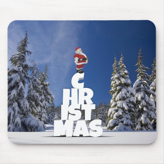 Christmas winter landscape mouse pad (Front)