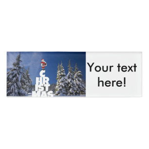Christmas winter landscape name tag