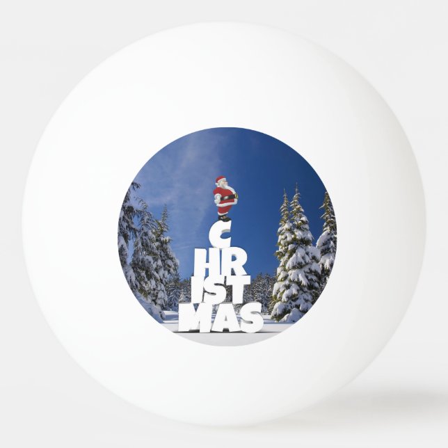 Christmas winter landscape ping pong ball (Front)
