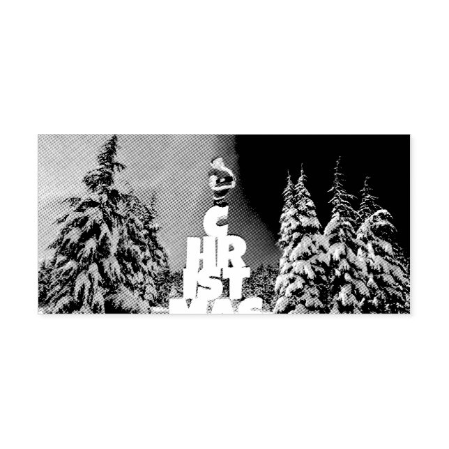 Christmas winter landscape self-inking stamp (Design)