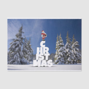 Christmas winter landscape tissue paper