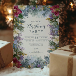 Christmas Winter Lavender Blooms Invitation