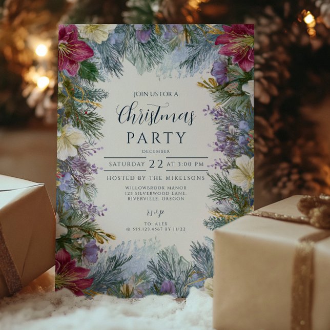 Christmas Winter Lavender Blooms Invitation (Creator Uploaded)