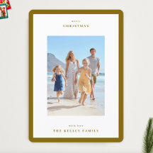 Christmas Winter Leaf Minimal Simple Frame Photo