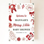Christmas Winter Merry Little Baby Shower Welcome Poster<br><div class="desc">Christmas Winter Merry Little Baby Shower Welcome Poster</div>