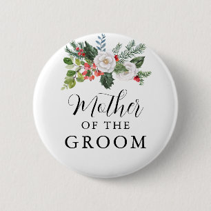 Christmas Winter Mother of the Groom Bridal Shower 6 Cm Round Badge