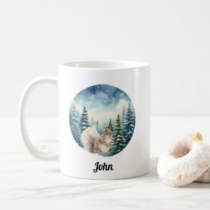 Christmas Winter Mountain Forest Holiday Squirrel Coffee Mug