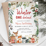 Christmas Winter Onederland Birthday Invitation<br><div class="desc">Christmas Winter Onederland Birthday Invitation
Winter First Birthday Invitation</div>