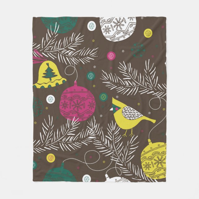 Christmas winter pattern fleece blanket (Front)