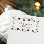 Christmas Winter Pine and Holly Return Address Label<br><div class="desc">Add a botanical twist to your holiday cards with our Christmas Winter Botanicals Pine Return Address labels,  featuring beautiful holly berries and pine cones. These unique address labels will make your cards stand out in the crowd and impress your recipients.</div>