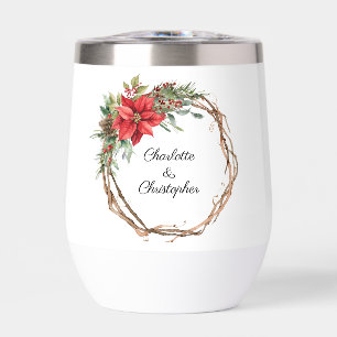 Christmas Winter Poinsettia Watercolor