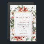Christmas Winter Red Green Gold Wedding Magnetic Invitation<br><div class="desc">Invite your guests to a festive celebration with our Christmas Winter Red Green Gold Wedding Magnetic Invitation! This unique and practical design combines the rich holiday colours of red, green, and gold with the convenience of a magnetic backing, allowing your invitation to be easily displayed on fridges or other surfaces....</div>