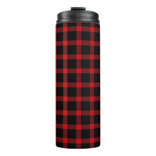 Christmas/winter rustic flannel   thermal tumbler