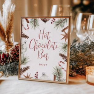Christmas Winter Rustic Hot Chocolate Bar Poster