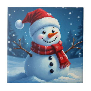 Christmas Winter Scene Ceramic Tile for Home