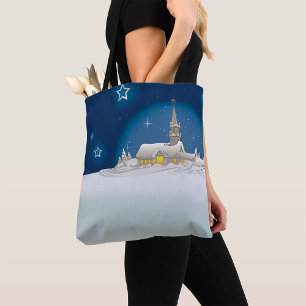 Christmas Winter Scene Tote Bag
