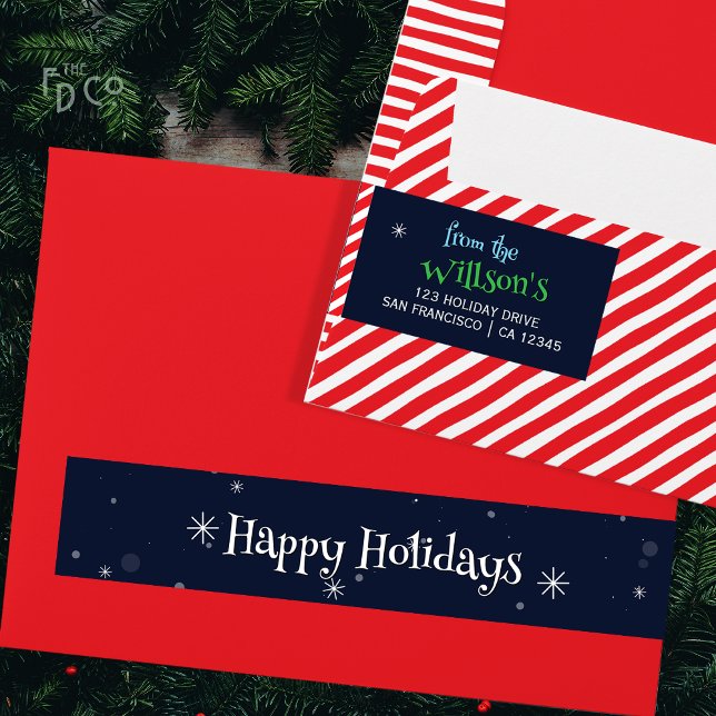 Christmas Winter Snowflake Candy Cane Magic Wrap Around Label (Creator Uploaded)