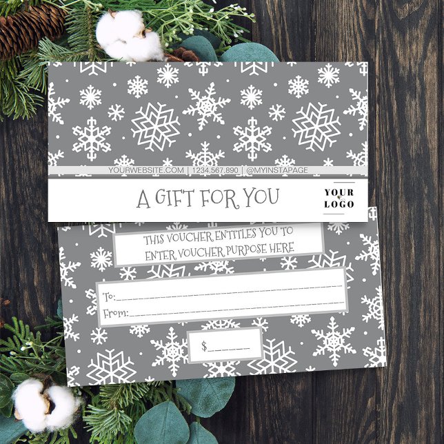 Christmas Winter Snowflake My Custom Business Logo (Logo branded christmas gift certificates by Busy Business Bee)
