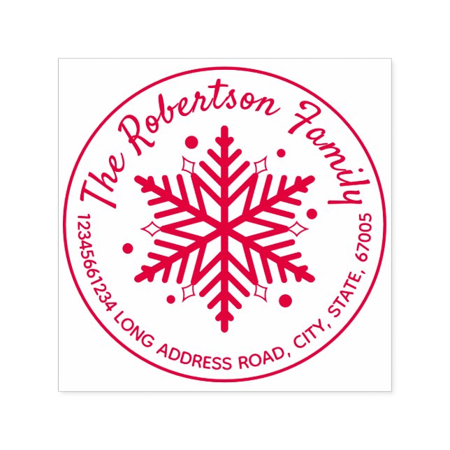 Christmas Winter Snowflake Return Address Self-inking Stamp (Design)