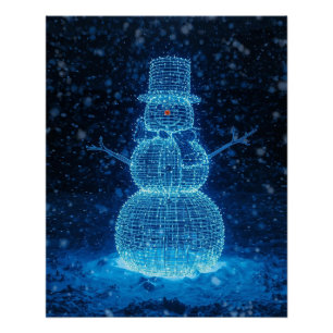 Christmas Winter Snowman Poster