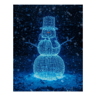 Christmas Winter Snowman Poster