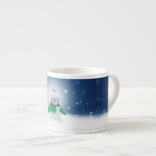 Christmas winter snowman SlipperyJoe green scarf m Espresso Cup