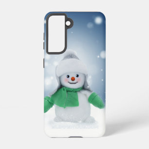 Christmas winter snowman SlipperyJoe green scarf m Samsung Galaxy Case