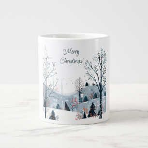 Christmas winter snowy landscape Merry Christmas Large Coffee Mug