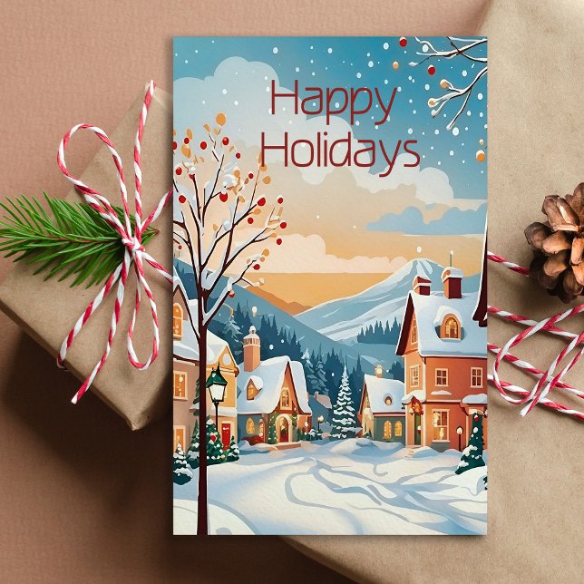 Christmas Winter Snowy Village Holiday Card  (Creator Uploaded)