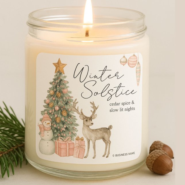 Christmas Winter Solstice Candle Label Sticker (Creator Uploaded)