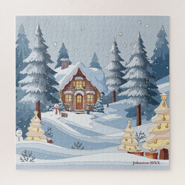 Christmas Winter Town Jigsaw Puzzle (Vertical)