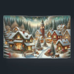 Christmas Winter Village Background 4 foot long Banner<br><div class="desc">Mountain village covered in snow is perfect to use behind your Christmas village of ceramic houses - available in multiple sizes.</div>