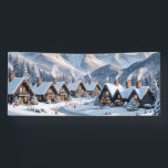Christmas Winter Village Background 6 ft six feet Banner<br><div class="desc">Mountain village covered in snow is perfect to use behind your Christmas village ceramic house layout available in multiple sizes.</div>