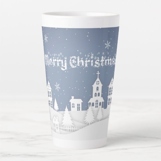 Christmas Winter Village Latte Mug (Front)