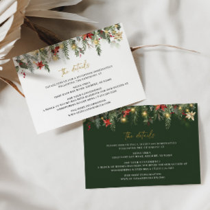 Christmas Winter Wedding Details Enclosure Card