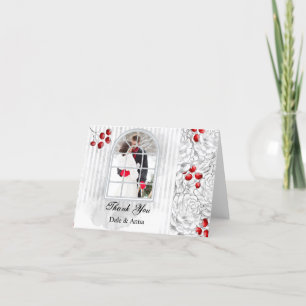 Christmas Winter Wedding Photo Thank You